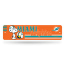Miami Dolphins Peanuts Game Day 4x15 Inch Metal Street Sign