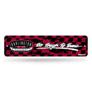 Darlington Raceway "Too Tough" Black and Red Checkered Background Metal Street Sign