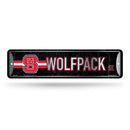 NCAA N.Carolina State Wolfpack Metal Street Sign 4" x 15" Home Décor - Bedroom - Office - Man Cave By Rico Industries