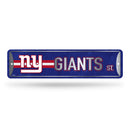 NFL New York Giants Metal Street Sign 4" x 15" Home Décor - Bedroom - Office - Man Cave By Rico Industries