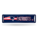 NFL New England Patriots Metal Street Sign 4" x 15" Home Décor - Bedroom - Office - Man Cave By Rico Industries