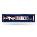 NFL Denver Broncos Metal Street Sign 4" x 15" Home Décor - Bedroom - Office - Man Cave By Rico Industries