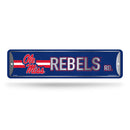 NCAA Mississippi Rebels Metal Street Sign 4" x 15" Home Décor - Bedroom - Office - Man Cave By Rico Industries