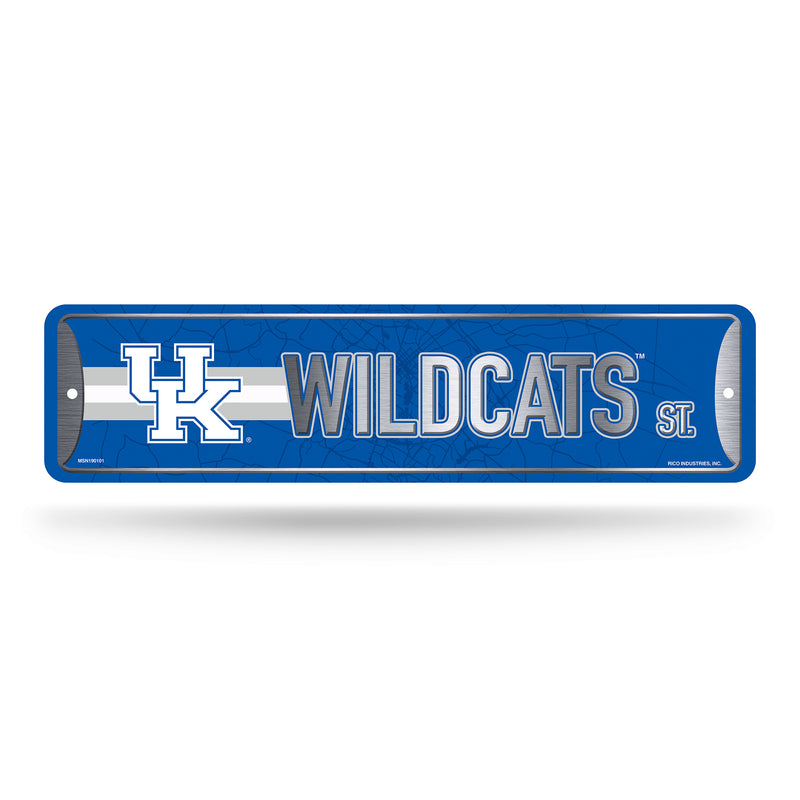 NCAA Kentucky Wildcats Metal Street Sign 4" x 15" Home Décor - Bedroom - Office - Man Cave By Rico Industries