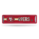 NFL San Francisco 49ers Metal Street Sign 4" x 15" Home Décor - Bedroom - Office - Man Cave By Rico Industries