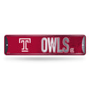 Temple Owls Metal Street Sign (4x15")