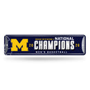 Michigan Wolverines 2026 NCAA Men's Basketball National Champions Metal Street Sign (4" X 15")