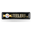 NFL Pittsburgh Steelers Metal Street Sign 4" x 15" Home Décor - Bedroom - Office - Man Cave By Rico Industries