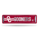 NCAA Oklahoma Sooners Metal Street Sign 4" x 15" Home Décor - Bedroom - Office - Man Cave By Rico Industries