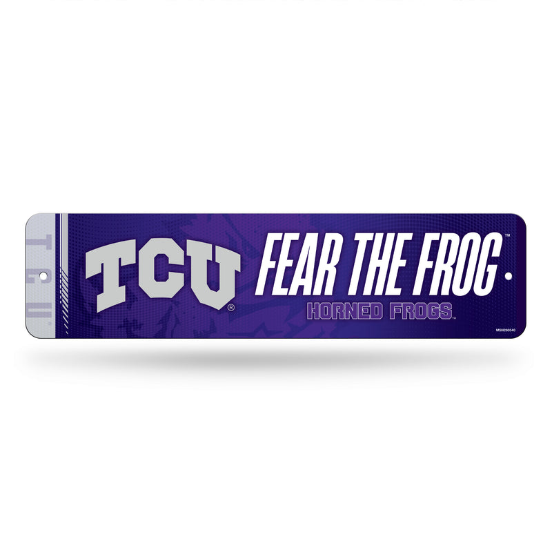 TCU Horned Frogs Team Slogan Metal Street Sign