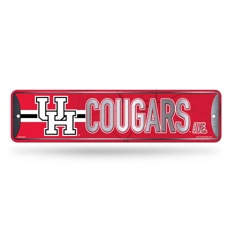 Houston Cougars Metal Street Sign (4x15")