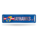 NCAA Kansas Jayhawks Metal Street Sign 4" x 15" Home Décor - Bedroom - Office - Man Cave By Rico Industries
