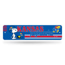 Kansas Jayhawks Peanuts Game Day 4x15 Inch Metal Street Sign
