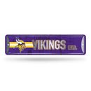 NFL Minnesota Vikings Metal Street Sign 4" x 15" Home Décor - Bedroom - Office - Man Cave By Rico Industries