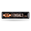 NFL Cincinnati Bengals Metal Street Sign 4" x 15" Home Décor - Bedroom - Office - Man Cave By Rico Industries