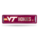 NCAA Virginia Tech Hokies Metal Street Sign 4" x 15" Home Décor - Bedroom - Office - Man Cave By Rico Industries