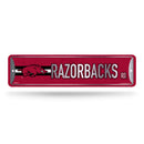 NCAA Arkansas Razorbacks Metal Street Sign 4" x 15" Home Décor - Bedroom - Office - Man Cave By Rico Industries