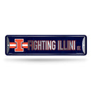 NCAA Illinois Fighting Illini Metal Street Sign 4" x 15" Home Décor - Bedroom - Office - Man Cave By Rico Industries