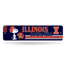 Illinois Fighting Illini Peanuts Game Day 4x15 Inch Metal Street Sign