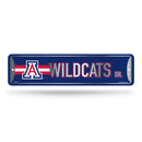 NCAA Arizona Wildcats Metal Street Sign 4" x 15" Home Décor - Bedroom - Office - Man Cave By Rico Industries