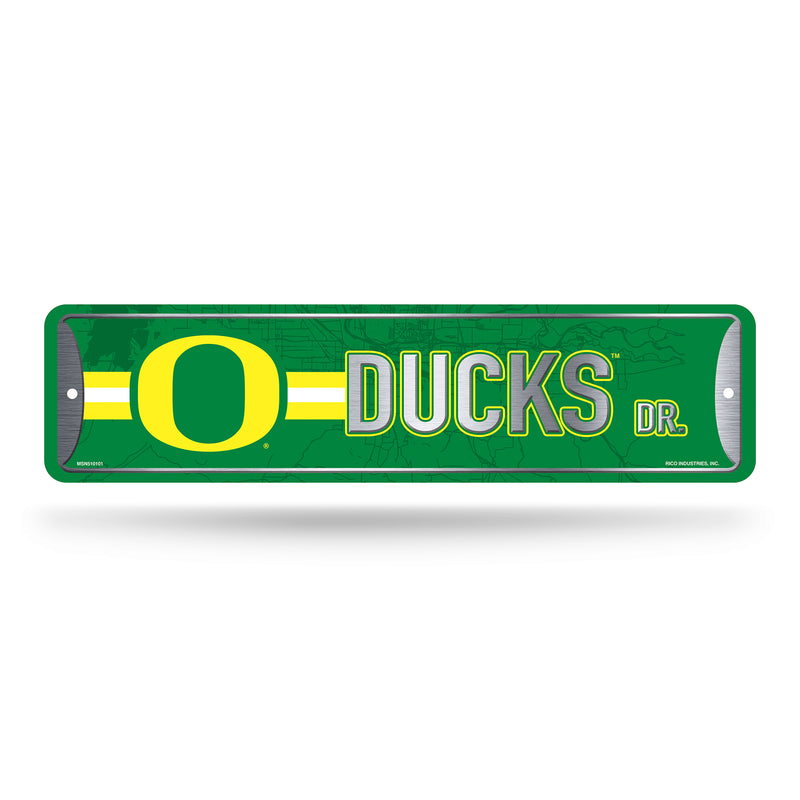 NCAA Oregon Ducks Metal Street Sign 4" x 15" Home Décor - Bedroom - Office - Man Cave By Rico Industries
