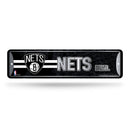 NBA Brooklyn Nets Metal Street Sign 4" x 15" Home Décor - Bedroom - Office - Man Cave By Rico Industries