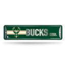 NBA Milwaukee Bucks Metal Street Sign 4" x 15" Home Décor - Bedroom - Office - Man Cave By Rico Industries