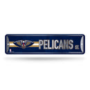 NBA New Orleans Pelicans Metal Street Sign 4" x 15" Home Décor - Bedroom - Office - Man Cave By Rico Industries