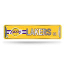 NBA Los Angeles Lakers Metal Street Sign 4" x 15" Home Décor - Bedroom - Office - Man Cave By Rico Industries