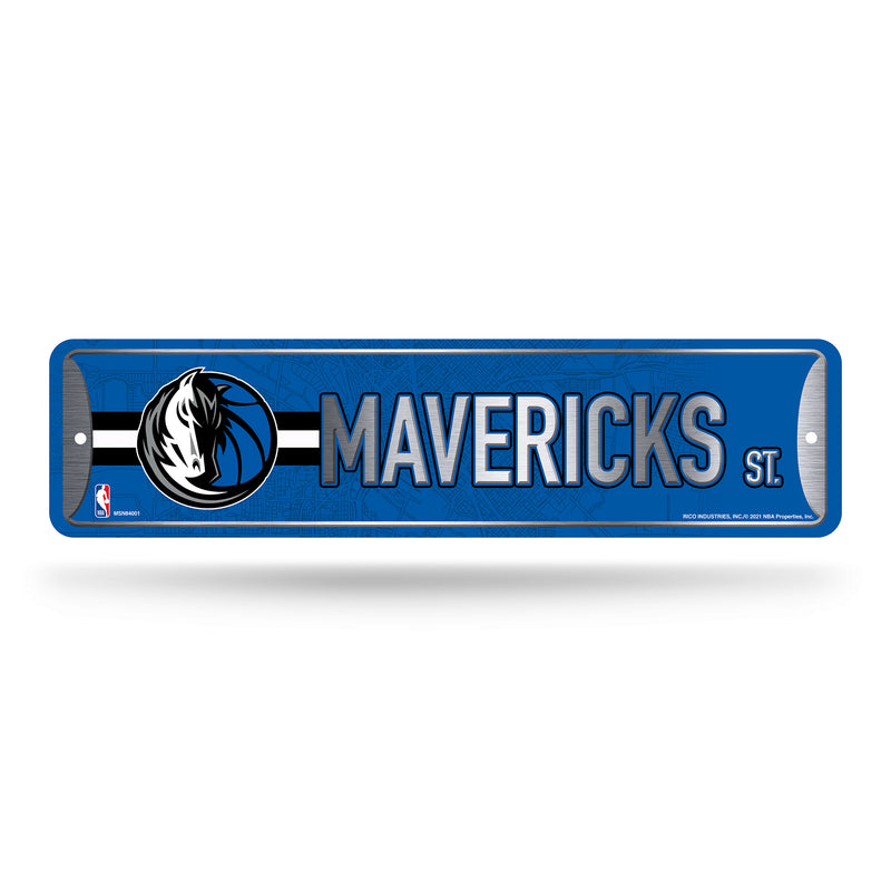 NBA Dallas Mavericks Metal Street Sign 4" x 15" Home Décor - Bedroom - Office - Man Cave By Rico Industries