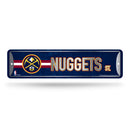 NBA Denver Nuggets Metal Street Sign 4" x 15" Home Décor - Bedroom - Office - Man Cave By Rico Industries