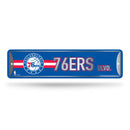 NBA Philadelphia 76ers Metal Street Sign 4" x 15" Home Décor - Bedroom - Office - Man Cave By Rico Industries