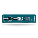 NHL San Jose Sharks Metal Street Sign 4" x 15" Home Décor - Bedroom - Office - Man Cave By Rico Industries