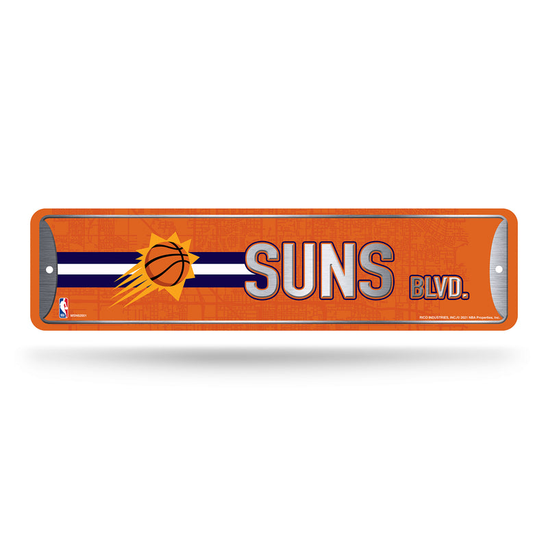 NBA Phoenix Suns Metal Street Sign 4" x 15" Home Décor - Bedroom - Office - Man Cave By Rico Industries