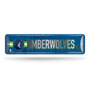 NBA Minnesota Timberwolves Metal Street Sign 4" x 15" Home Décor - Bedroom - Office - Man Cave By Rico Industries