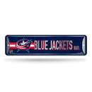 NHL Columbus Blue Jackets Metal Street Sign 4" x 15" Home Décor - Bedroom - Office - Man Cave By Rico Industries