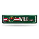 NHL Minnesota Wild Metal Street Sign 4" x 15" Home Décor - Bedroom - Office - Man Cave By Rico Industries