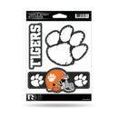 Clemson - Carbon Fiber Design - Triple Spirit Stickers