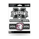 Mississippi State - Carbon Fiber Design - Triple Spirit Stickers