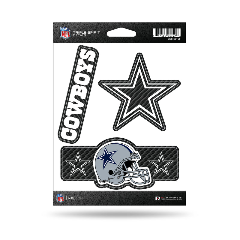 Cowboys - Carbon Fiber Design - Triple Spirit Stickers