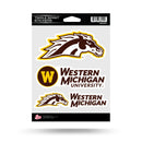 Western Michigan Broncos Triple Spirit Stickers