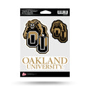 Oakland Golden Grizzlies Triple Spirit Stickers