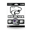 Kansas State University - Carbon Fiber Design - Triple Spirit Stickers