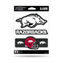 Arkansas University - Carbon Fiber Design - Triple Spirit Stickers