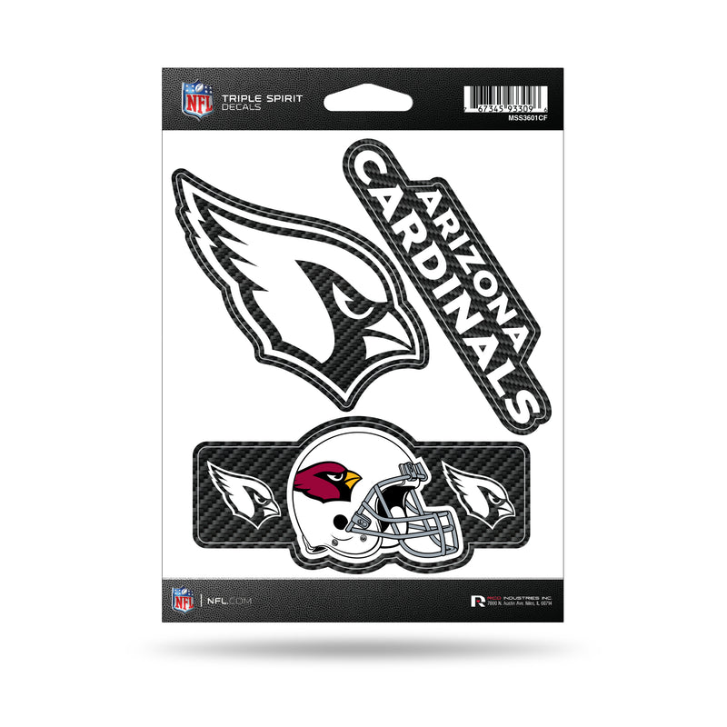 Cardinals - AZ - Carbon Fiber Design - Triple Spirit Stickers