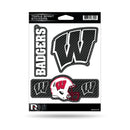 Wisconsin University - Carbon Fiber Design - Triple Spirit Stickers