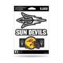 Arizona State - Carbon Fiber Design - Triple Spirit Stickers