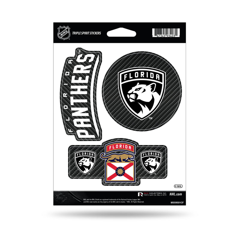 Panthers - Fl - Carbon Fiber Design - Triple Spirit Stickers