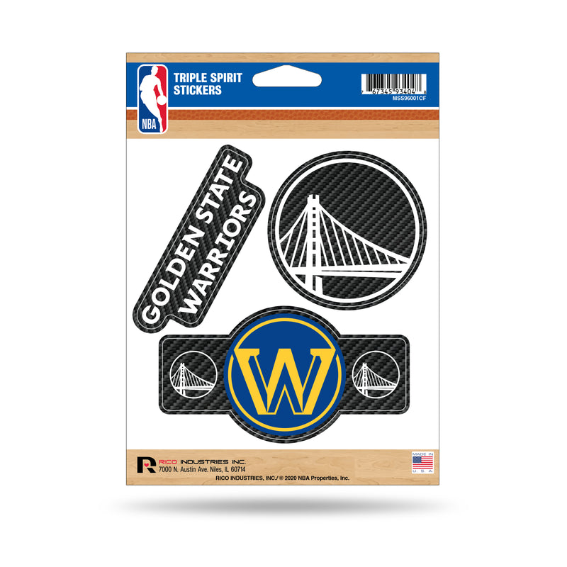 Warriors - Carbon Fiber Design - Triple Spirit Stickers
