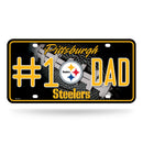 # 1 Dad Steelers Metal Tag